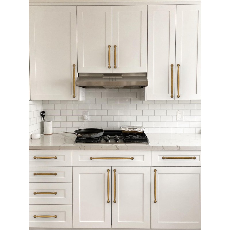 Asimerdeco 10 Pack Antique Brass Cabinet Pulls 5 Inch(128mm) Kitchen