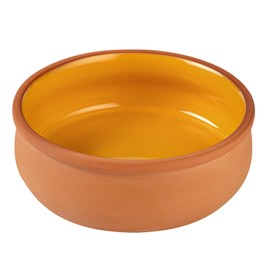Restaurantware-Terra Tek 17 Ounce Terracotta Cazuelas, 2 Yellow Glazed Clay Pots For Cooking - Oven-Ready, Microwavable, Terracotta Serving Pots, Dishwashable, For Cooking And Serving