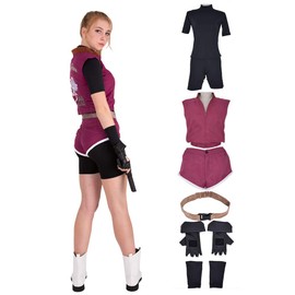 Cosplay.fm Women's Game Cosplay Costume Outfit Vest Shorts(M)