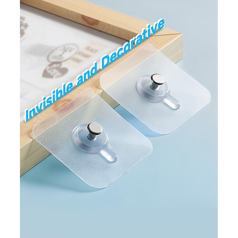 YOGEERNIC Adhesive Hooks for Wall(13lb Max), Wall Hangers without Nails