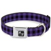 Buckle Down Seatbelt Buckle Dog Collar - Buffalo Plaid Black/Purple