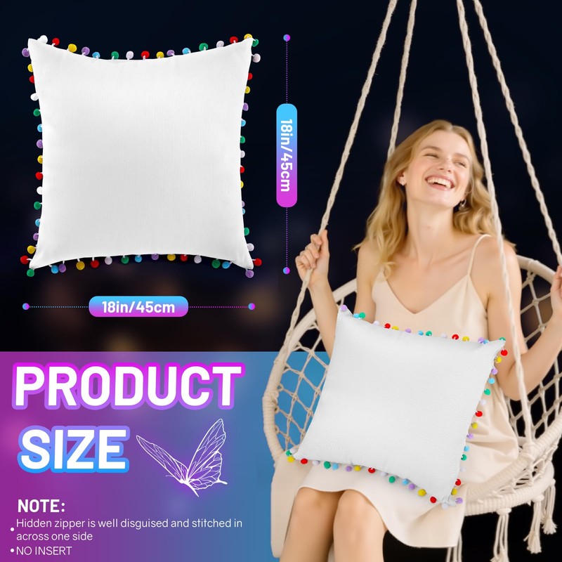 Throw Pillow Cover 18x18 Cushion Case LED Decorative Pillow Covers