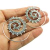 Two Tone Spiral Threader 925 Sterling Silver Earrings
