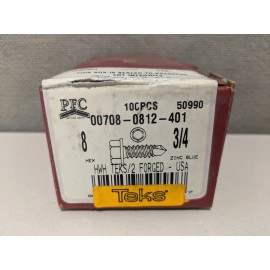 PFC 8/18 X 3/4" TEKS HEX WASHER HEAD DRILL POINT #2 SCREWS ZINC PLATED 100 EACH