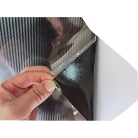 5D High Gloss Black Carbon Fiber Vinyl Bubble Free Air Release Car Wrap Film Automotive (1ft x 10ft)