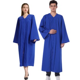 Grad HAGO Unisex Matte Choir Robe for Church baptism robes for water baptism,Graduation Gown for School, Royal Blue, 42