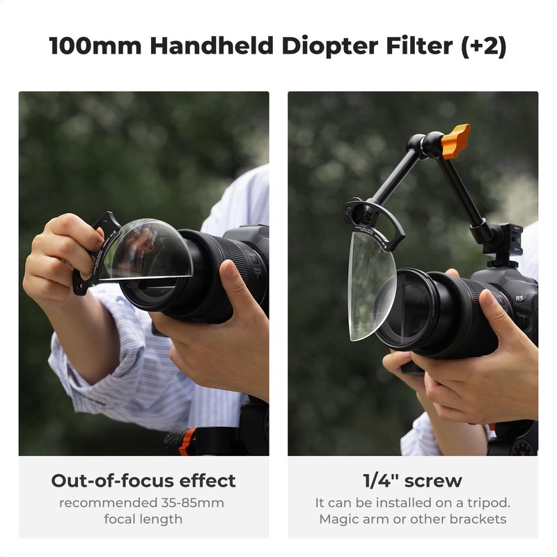 K&F Concept 100mm Handheld Split Diopter Filter - K9 Optical