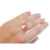 Miniblings Ring with Silver Animal Head Cat Kitten Pink Plain