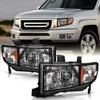 ACANII - For 2006-2014 Honda Ridgeline Headlights Headlamps Replacement 06-14
