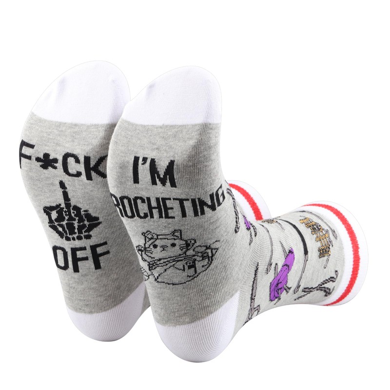 JTOUK Funny Crochet Socks Gift for Crochet Mom Funny Knitting