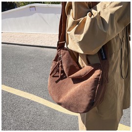 SINMIUANIME Canvas Messenger Bag Fashion Shoulder Bag Crossbody Bag School Backpack Simple Tote Bag for Men and Women, Brown, brown