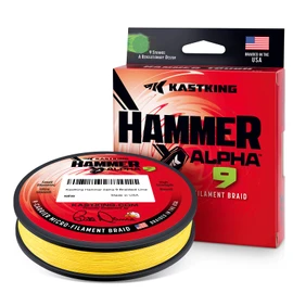 KastKing Hammer Alpha 9 Braided Fishing Line, Yellow, 65LB, 150Yds, 9 Strands
