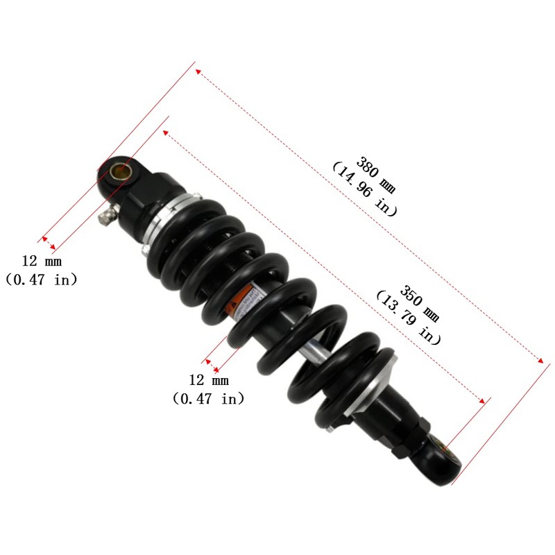 Hegeiis 350mm 13.8 inch 12mm Spring Universal Motorbike Air Shock
