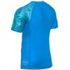 HUGE SPORTS Men's Splice Sun Protection Rash Guard Short Sleeves(Blue
