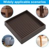 Marvexi 3 Inch Non Skid Furniture Grippers Square Brown Rubber