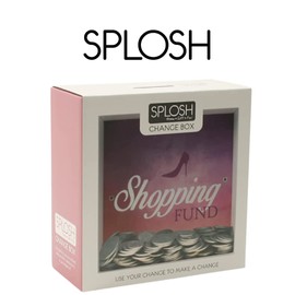 Splosh Shopping Money Box For Adults - Money Saving Box. Funny Gift For Someone Who Loves To Shop. Pink Piggy Bank For Adults To Keep your money safe.