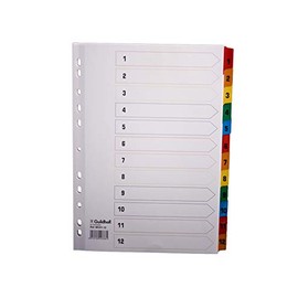 Exacompta Guildhall Multi-Coloured Dividers, 12 Part