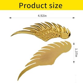 1 Pair Car Angel Wings Sticker, Hawk Eagle Wings Automobile Emblem,4.92in*1.37 * 0.39in 3D Metal Stereo Wing Sticker, Suitable for Most Car Models (Go