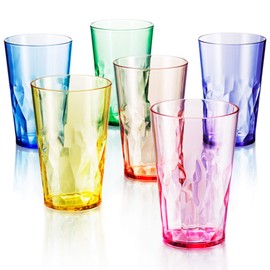 SCANDINOVIA - 19oz Unbreakable Premium Drinking Glasses Set of 6 - Super Grade Acrylic Plastic - Perfect for Gifts - Dishwasher Safe - Stackable - Drinkware Cups Reusable Water Tumbler