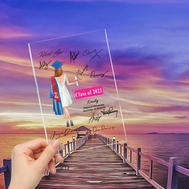 Tina&Co Graduation Signature Board ，Class of 2023 Graduation Decorations for Boys or Girls, Picture Frame，Signing Board Guest Book, Class of 2023 Decorations, Poster Graduation.