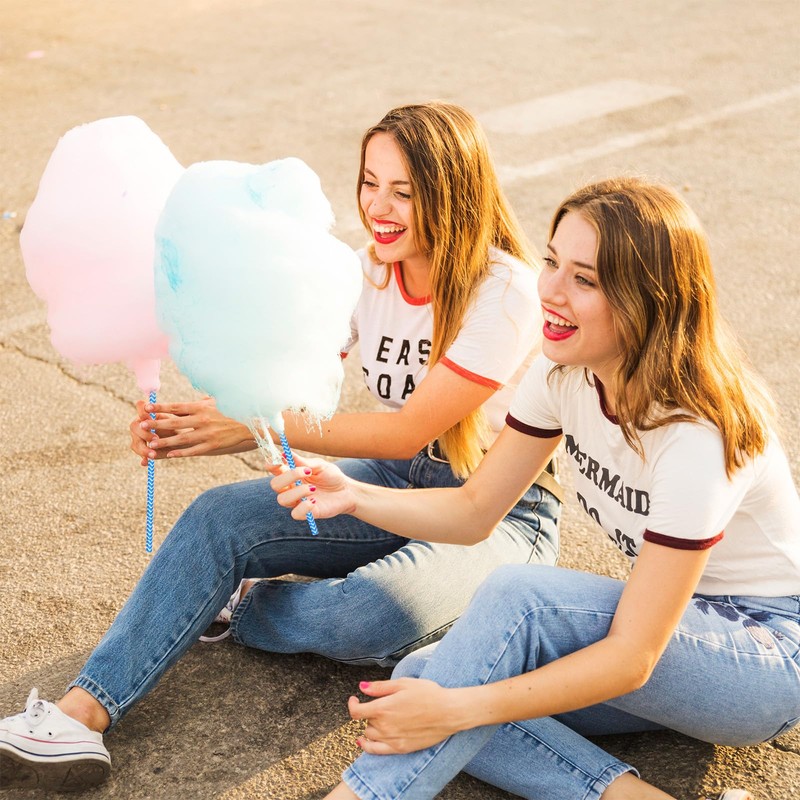 600 Pcs 13.8 Inch Colorful Cotton Candy Holder Sticks, Cotton