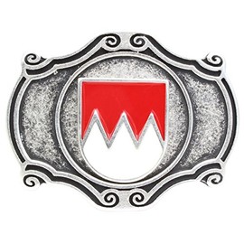 BELTINGER Belt Buckle Coat of Arms Franken 4.0 cm Buckle Interchangeable Buckle Belt Buckle 40 mm Solid for Costume, Antique silver with enamel