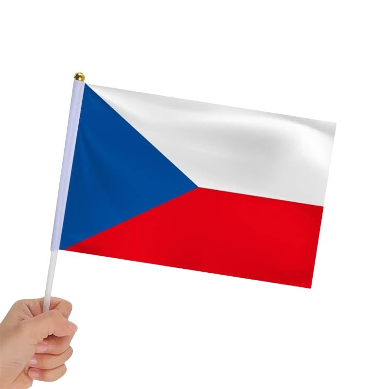 BigTree Czech Mini Waving Flags (50pcs, 21x14cm, Red and White)