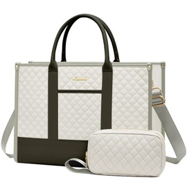 LOVEVOOK Laptop Bags for Women, 15.6 inch Waterproof Work Tote Bag with Clutch, Professional Teacher Computer Purse Lightweight Shoulder Bag Travel, Yellow Green Blue