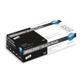 UNIGLOVES, **Black** Nitrile Disposable Examination Gloves, Size L (1 x 100 Pieces)