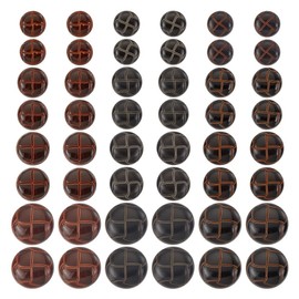 HOBBIESAY Pack of 60 3 Colours Brown Football Eyelet Buttons 15-25 mm Faux Leather Buttons Round Plastic Buttons for DIY Suits Coats Jackets Clothing Decoration
