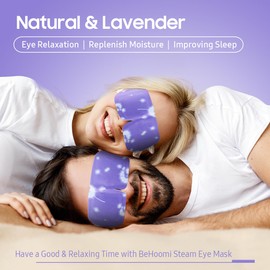 BeHoomi 20Packs Steam Eye Mask, Heated Eye Mask Warm Compress for Eyes, Disposable Self Heating Steam Mask for Sleep, Spa, Travel Essentials, Relaxation Gifts for Women, Mothers Day Gifts (Lavender)