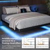 Feonase King Size Floating Bed Frame with Charging Station and