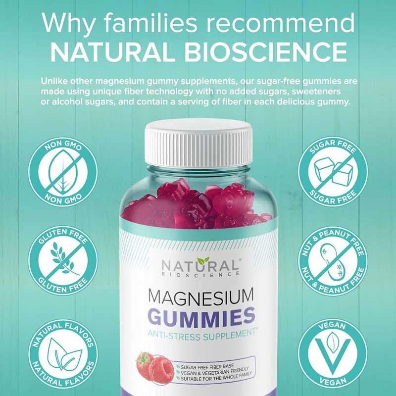 Natural BioScience Magnesium Citrate Gummies | 180 Magnesium Supplements -