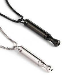 Rauchentwöhnung Hilfsmitte,2 Stück V2 Halskette Rauchfrei Original Atemhalskette zur Raucherentwöhnung Angst Atemhalskette für Meditation, Beruhigung, Entspannung Raucherentwöhnung (silber+schwarz)