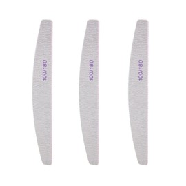 OptiPro Nail File Set, Nail File, Nail Polishing, Double-Sided Type, Nail Care, Sponge File, Polishing Tool, For Gel Nails (3 Half Moon Pieces: 100/180)