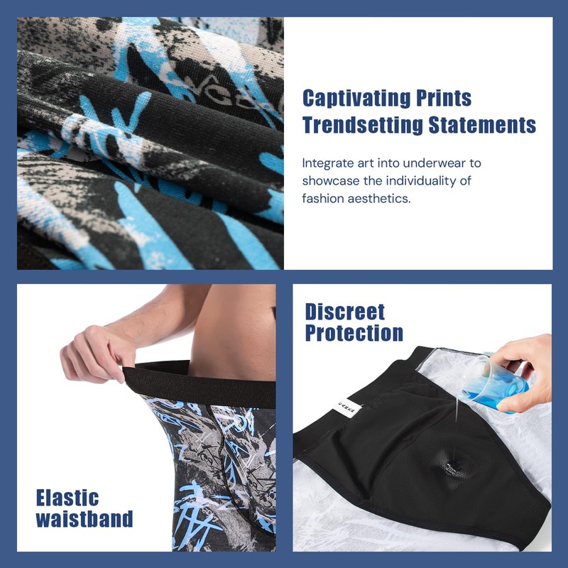 Carer Incontinence Underwear for Men Washable Mens Incontinence Boxer Briefs