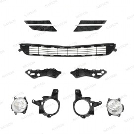 NAYSON For RAV4 2013-2015 Bumper Brackets + Front Upper & Center Grille + Fog light Kit