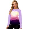 Deerose Rash Guard Womens Long Sleeve Gradient Shirts for Swimming