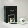 1 Pair Crystal Bookends with 80mm Clear Diamond, L Shaped