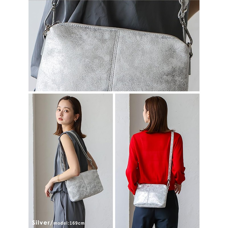 VITAFELICE VTB-20099p Women's Glitter Square Shoulder Bag (Silver)
