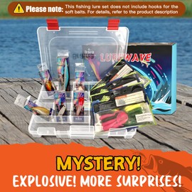 Brairia Mystery Fishing Kit - Summer Starter Set for Beginners, Tackle Box with Bass/Trout Lures, Teens & Adults Freshwater Gift