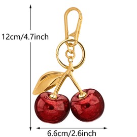 LURMXOSN Cherry Keychain Bag Purse Charms for Women,Cute Women Keyring Charms for Handbags,Keychain Accessories