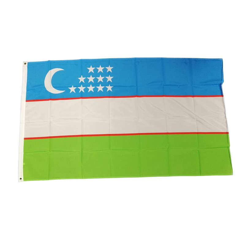 Uzbekistan Flag 5ft x 3ft 75d Premium Polyester Suitable For