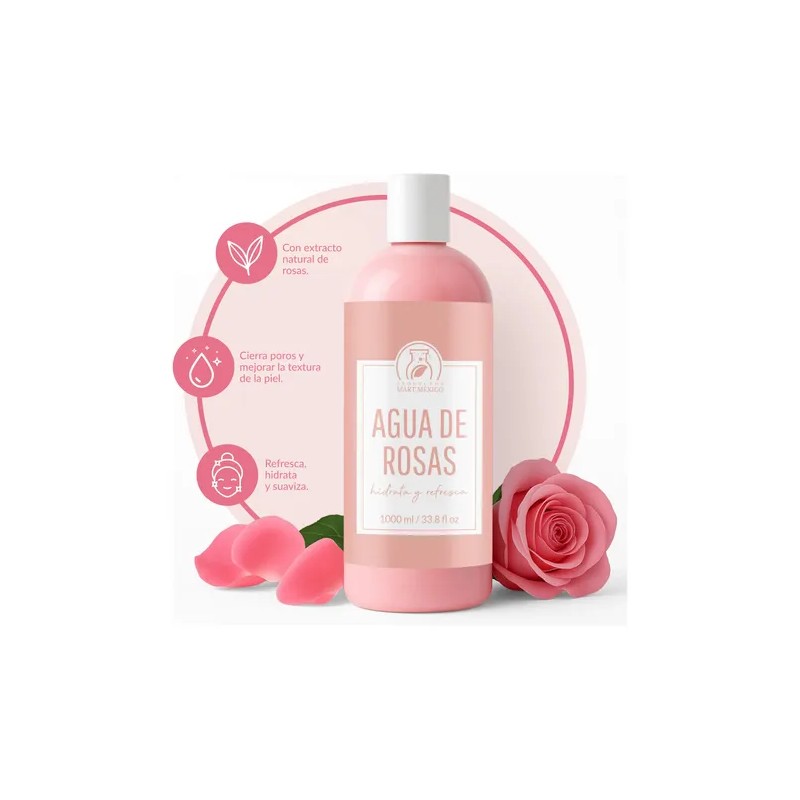 Agua De Rosas Tónico Facial 1000 Ml