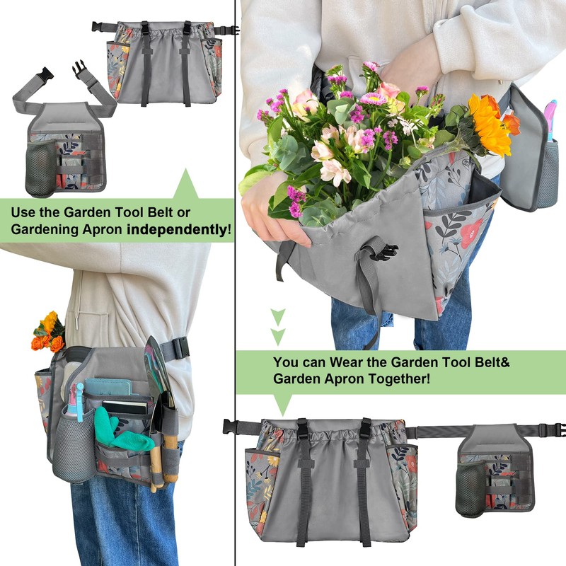 Gardening Apron Garden Tool Belt Set - Garden Apron W/Pockets