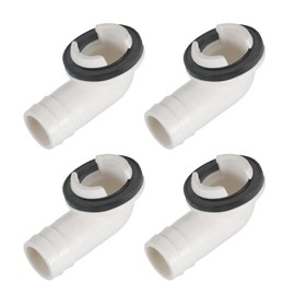 sourcing map 4Pcs Air Conditioner Drain Hose Connector Elbow Fitting with Rubber Ring for Mini-Split Units and Window AC Unit 16mm, White