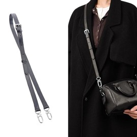 jiesinlov Vachetta Leather Strap Replacement Adjustable,Purse Shoulder Straps Crossbody for Handbag (Black-Width:0.59in)