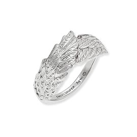 Engelsrufer Women's Ring Wing Symbol Made of Sterling Silver - Adjustable Size - Nickel Free, Silver, No Gemstone