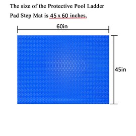 SKARUMMER Swimming Pool Ladder Mat - Protective Pool Ladder Pad Step Mat with Non-Slip Texture, Blue Medium Blue Medium Pool Step Mat, Pool Liner Protection Mat (45 X 60 inch)