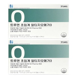 Trueen Supercritical Altige Omega 3 1256mg x 50 capsules x 2 pieces, 2 boxes / 트루엔 초임계 알티지오메가3 1256mg x 50캡슐 x 2개입 2박스
